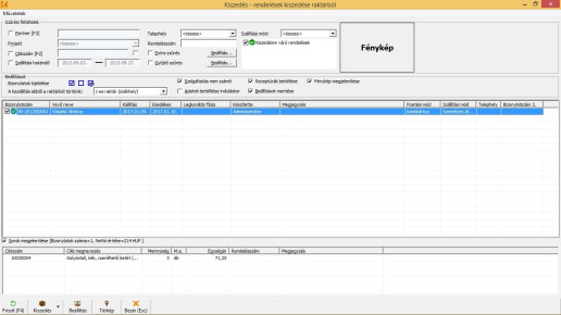Kiszedés összesítő